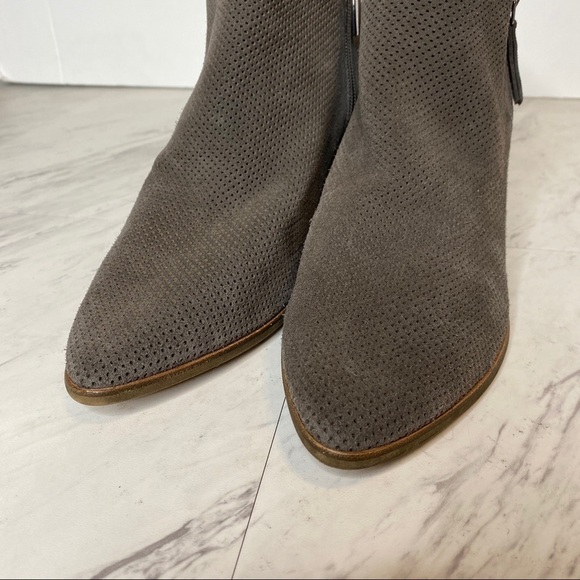 New! Vince Camuto Nethera Perforated Suede Gray Boot 11M - Picture 11 of 16